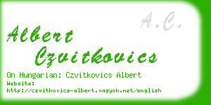 albert czvitkovics business card